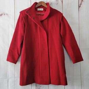 Vintage Bromleigh 100% Wool Red w/ red lining Union Made USA Women’s M Long Coat